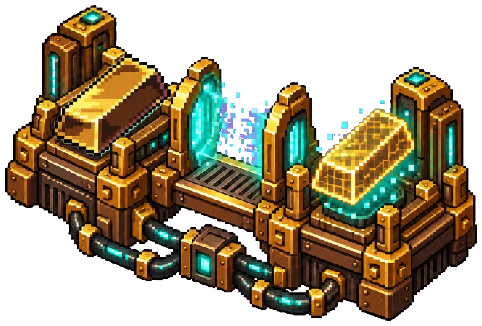 Custom pixel-art reconciliation bridge